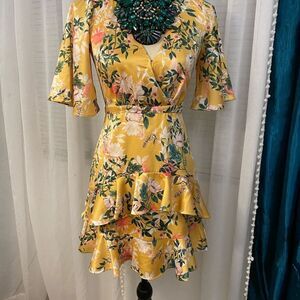 Stylestalker Yellow Floral Mini Dress